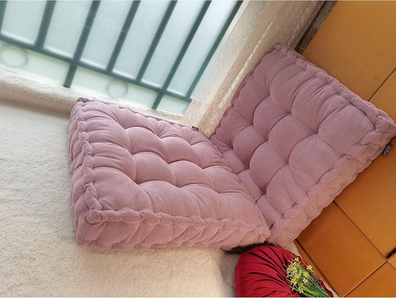 Verpert Floor Pillow 25x25 Inch Square Meditation Cushion Floor Seating for Adults Oversized Tufted seat Cushion Reading Nook for Kids, Yoga Meditation Pillow for Sitting on Floor (Purple) - Image 2